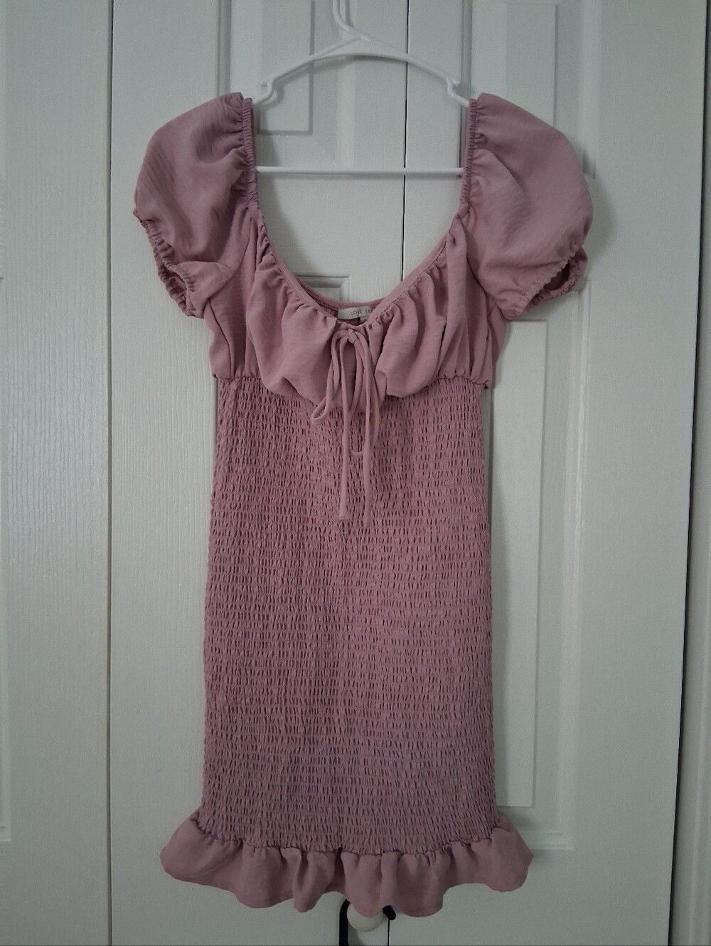 Smocked Puff Sleeve Mini Dress - Pink - Picture 6 of 10